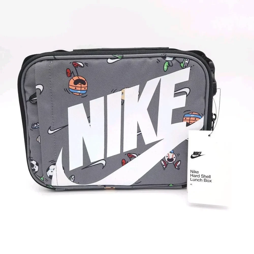Nike Hardshell 4L Lunch Box‎ Futura Fuel Insulated School Cooler Bag Swoosh Grey